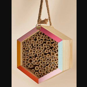 ANTHROPOLOGIE • Heartfelt Rainbow Pastel Outdoor Bee House